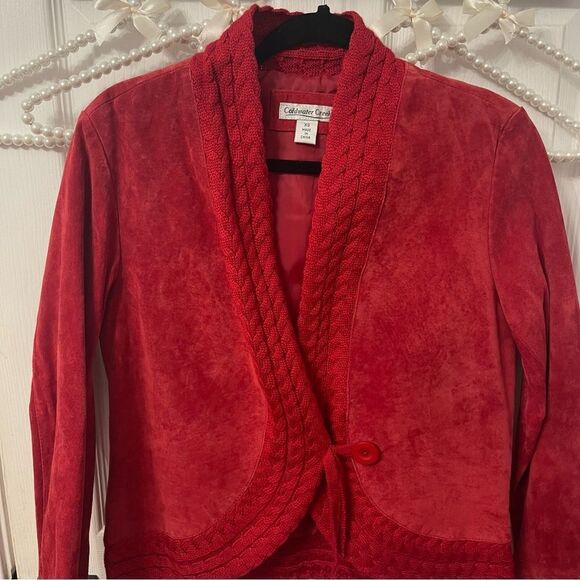 Coldwater Creek Suede Like Red Jacket - Picture 2 of 8